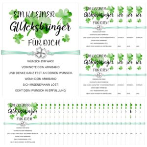 HAOWANWW Glücksgeschenke Vierblättriges Kleeblatt Armband Verstellbar für Damen Glücksbringer