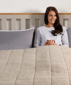 Brentfords Gewichtsdecke 6 kg für Erwachsene, Teddy Fleece Schwere Decke 125 x 180 cm, Naturally OEKO-TEX STANDARD 100
