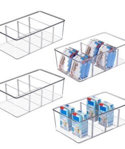 Vtopmart BPA-freier stapelbarer Kühlschrank Organizer 4er Set mit 4 Fächern für Snacks & Gewürze