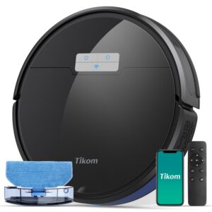 Tikom G8000 Pro Saugroboter 2 in 1 für Hartboden und Teppich mit starkem Saugleistungs von 4500Pa und WLAN-Funktion, zur