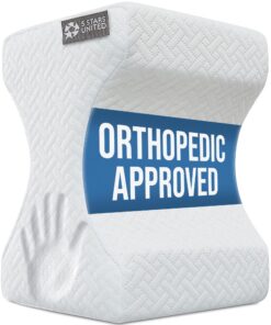 5 Stars Kniekissen zum Schlafen - Beinkissen aus 100% Memory Foam, ideal für Seitenliefer, Knie- und Hüftunterstützung,