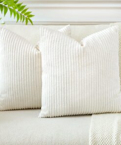 JOTOM Dekorativer Kissenbezug für Sofa & Wohnzimmer 40x40cm Beige | JOTOM 2er Set Sofakissenbezüge Dekokissen für Wohnz