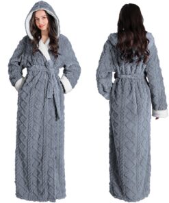 Oksun Weiches Kuschelfleece Bademantel für Damen zum Entspannen im Bad und im Haus | Oksun Damenflauschniedriger Langen