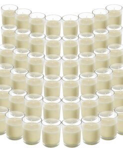 Belle Vous Transparente Votivkerzen im Glas ohne Duft - Ideal Geschenk für Hochzeit und Wellness - 48 Stück bei 12 Std B