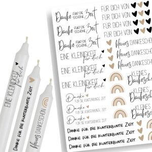 Kerzenfolie für A4 Kerzentattoos Geburtstag | Ideal für einen schönen Glühekranz | Wasserschiebefolie für Stabkerzen A4