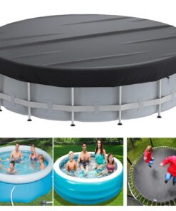 Twkafa Pool Winterabdeckung 420D Oxford – Wasserdicht & Reißfest, Rund 366 cm