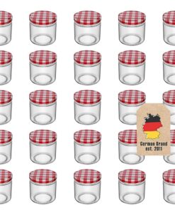 25er Set Kleine Marmeladengläser mit Schraubdeckel – 150 ml Füllmenge, 6,5 cm Sturzgläser – Ideal zum Einmachen & Versch