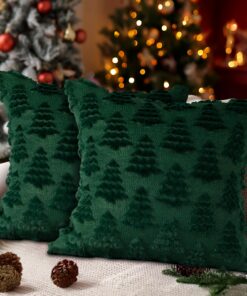 [LANPN - Weihnachtsdeko Kissenbezüge] + [Grün] + [Wohnzimmer, Schlafzimmer, Sofa] + [Design, Festlich,Comfortabel] + [2