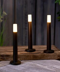 Northpoint LED Lounge Stabkerze 3er-Set Dimmbar Warmweiß Innenaususe Touchtaste