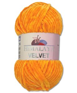 Wohnkult Himalaya Velvet Dolphin Wolle 40 Farben Chenille Strickgarn 100 g Glanz Accessoire Kleidung (90068 | Orange)