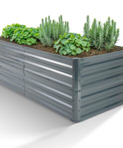Arebos Hochbeet Metall 240x90x79 cm | Wetterfestes Pflanzbeet aus verzinktem Stahl | Ideales Gemüsebeet für Garten & Ter