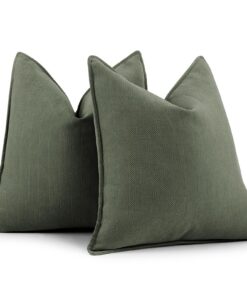 ZWJD Armeegrün Kissenbezug 60x60 2er Set für Couch und Bett weiche Dekookissen mit elegantem Design