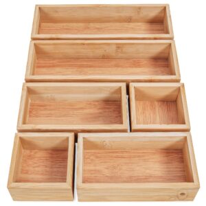 DeinKaufladen.com 6er Set Aufbewahrungsbox Holz Organizer - praktisch für die ganze Familie - Sortierbox für Kinder und