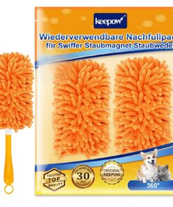 KEEPOW Wiederverwendbare Swiffer Staubmagnet Nachfüllpack, Superabsorbierend, Ideal gegen Tierhaare & Staub