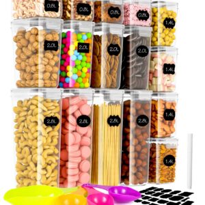 NEFLSI Vorratsdosen Küche Luftdicht Behälter für Spaghetti,Mehl,Müsli Küchenorganisation Aufbewahrung von Küchenstapeln