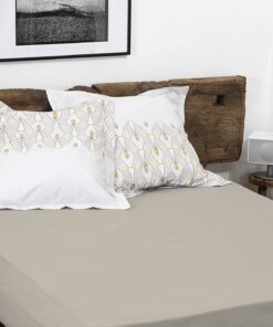 HOME LINGE PASSION Spannbettlaken 180 x 200 cm + 35 cm 100% Baumwolle 57 Fäden (Öko-TEX) Beige