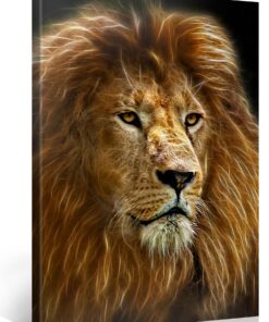 PICANOVA Digital Art Lion 75x100cm - Premium Leinwanddruck für Wohn- und Schlafzimmer - Modernes Kunstmasterpeice Auf 2c
