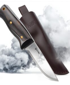 CLIFFORD Outdoor Messer Full Tang Edelholz & VG-10 Stahl | Jagdmesser für Jagd & Camping | Feststehende Klinge 15 cm