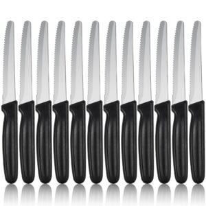 LustLocke Schwarz Frühstücksmesser Set, Hochwertige Edelstahl Tafelmesser, Spülmaschinenfest Bewertungenisiert LustLocke