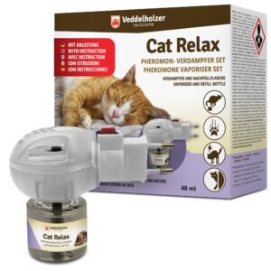 Veddelholzer Relax Cat Pheromone Katzen Diffusor Set für entspannte Katzen & Stressreduktion - urinieren & kratzen bekäm