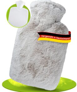 Hugo Frosch Wärmflasche Klassik 1,8l - langlebig & mit waschbarem Bezug - geruchsneutrale & auslaufsichere Bettflasche -