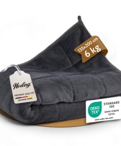 Herlag Gewichtsdecke 6 kg -Anti-Stress Therapiedecke für Erwachsene - Klarer Schlafrhythmus und Entspannung
