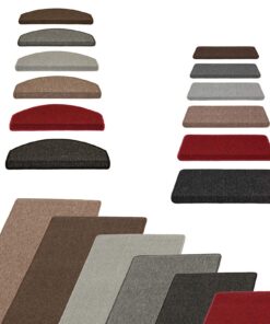 Metzker Stufenmatten Ariston - kombinierbar mit Teppich Läufer, Dunkelgrau, Rechteckig 15er Set - Treppenschutz, Treppen