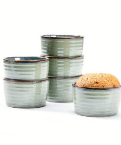Henten Home Soufflé Förmchen Porzellan Grün + Backofenfest Mikrowelle + 240ml für 6 Personen