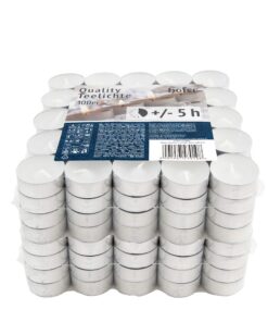 Hofer Teelichte Weiß, 5h Brenndauer, 38mm Durchmesser,Packung von 200 Stücken,Tropffrei Wachskerzen, Hergestellt in Öste