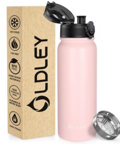 OLDLEY Doppelwandige Vakuumflasche, 600ml/20oz, Hält Getränke Heiß und Kalt, BPA-frei, für Outdoor, Wandern, Sport