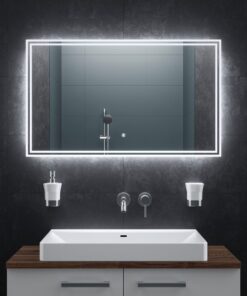 BR Bringer LED Badspiegel - Energiesparend - Badezimmerspiegel mit Anti-Beschlag Funktion - 100x60 cm - 3 Lichtfarben -
