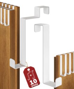 White 10-Piece Menz Hangers Set for Coat Room - Stable Wardrobe Hooks Inside and Out | Menz White Hanger Set - 10 Stand