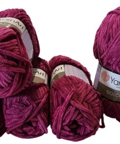 YarnArt Dolce 5 x 100 Gramm Babywolle - Super Bulky Wolle für Langzeitprojekte - 500 Gramm Wolle (Beere 766)