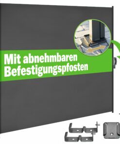 Casaria® Seitenmarkise Sonnenschutz Balkon Anthrazit