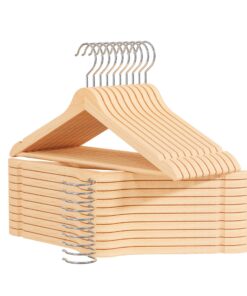 OGIVO Holzbügel für Ihre Garderobe – 360° drehbarer Haken – Einkerbungen an den Schultern – 20er Set (Natur) OGIVO 360