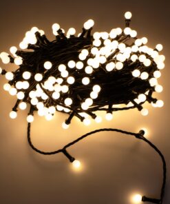 Spetebo LED Lichterkette für Außen - 20 m warm weiß mit Dimmer und Timer - Kugellichterkette Weihnachten Party Deko wass