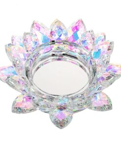 Sumtree grandes Glas Kerzenhalter Lotusblüte, ideal für große Kerzen (7,5 cm Durchmesser), mehrfarbig (AMSJ-0545346-FR)