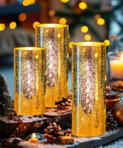 Kerzengläser Glas Windlicht Für Tisch Weihnachten Großes Selling-Point Innen 3 Größen