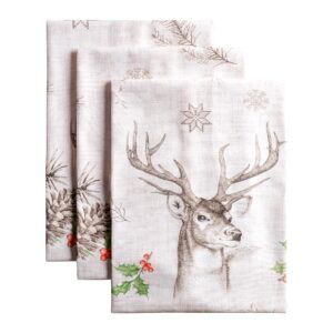 Maison d'Hermine Küchenhandtücher 100% Baumwolle saugfähig Weihnachtsdekoration (Christmas Dew) OEKO-TEX STANDARD 100