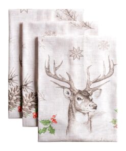 Maison d'Hermine Küchenhandtücher 100% Baumwolle saugfähig Weihnachtsdekoration (Christmas Dew) OEKO-TEX STANDARD 100