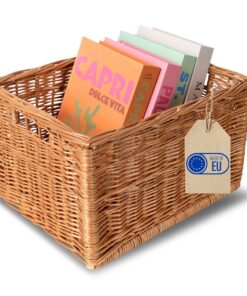 Creative Home Große Weidenkorb Aufbewahrungskorb 40x30x24 cm Handgeflochten Haltbar mit Griffen