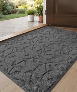 DEXI rutschfeste Fußmatte, flaches Profil, leicht reinigen, Willkommensmatte für Inneneingang und Terrasse, 61 x 91 cm