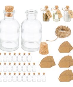 Relaxdays Dekogläser 30er Set, transparent/Natur, zum Befüllen mit Gewürzen, für Küchendekoration und Kochen, 60 ml, Gla