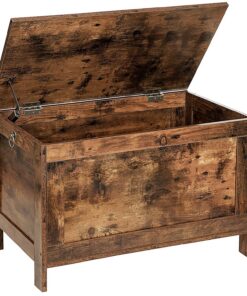 HOOBRO Sitzbank mit Stauraum, Robust mit Sicherheitsscharniere, 76 cm Dunkelbraun EBF75CW01G1