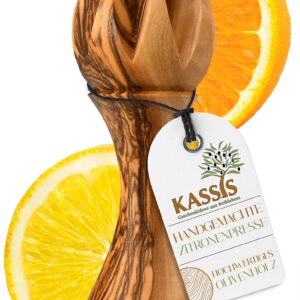 KASSIS Geschenkartikel Zitronenpresse aus Olivenholz - perfekte Zitruspresse für frischen Saft | KASSIS Zitronenpresse