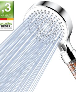 Magichome Hochdruck Duschkopf mit Filter für Hartes Wasser und Wassersparung Rest-Chlor Entfernung, Weiß Magichome 5 S