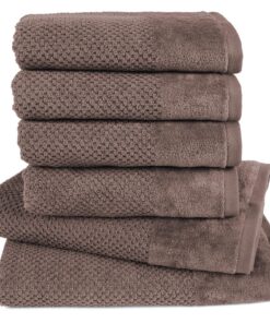 Oeko-TEX Zertifiziert 100% Baumwoll Handtücher Set - saugstark, weich und praktisch fürs Baden und Handtuchwechsel - Dun