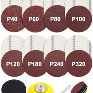 JatilEr 80 Stück Schleifpapier 50mm Klett für Exzenterschleifer - Auto, Metall, Holz - P40 P60 P80 P100 P120 P180 P240 P