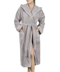 LAYNENBURG Bademantel Damen mit Kapuze - 100% Baumwolle 360g/m² - Größen S-3XL