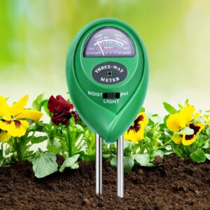 Flintronic Boden-Feuchtigkeitsmesser und pH-Meter für Garten und Rasen | Flintronic 3-in-1 Bodentester für Pflanzenerde